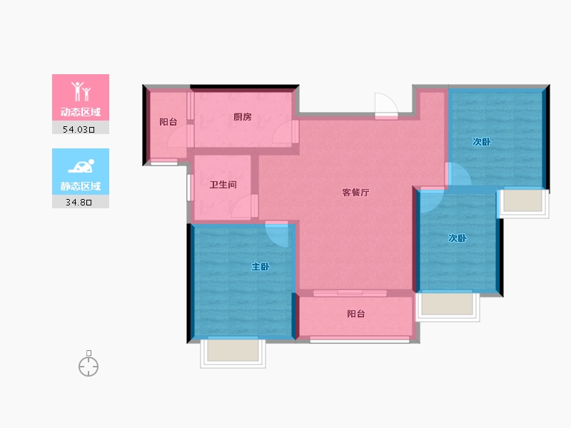 贵州省-铜仁市-铜仁·恒大山湖郡-78.35-户型库-动静分区