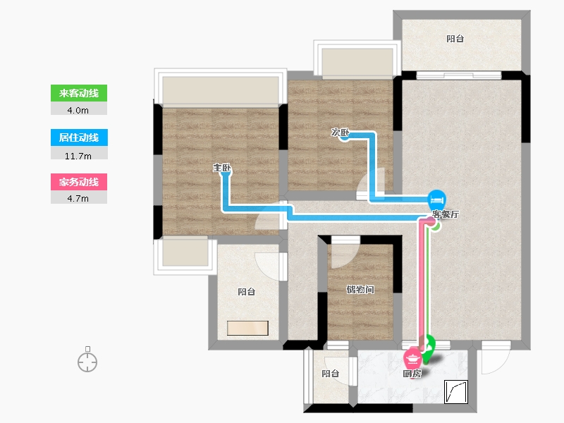 四川省-成都市-华侨城融创春风十里-69.98-户型库-动静线