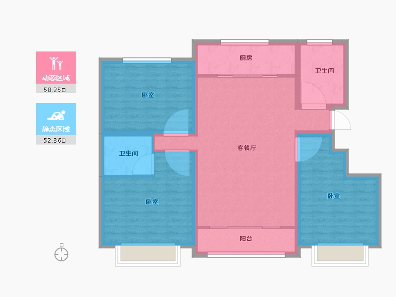 山东省-菏泽市-陶城怡景-99.78-户型库-动静分区