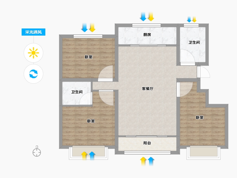 山东省-菏泽市-陶城怡景-99.78-户型库-采光通风