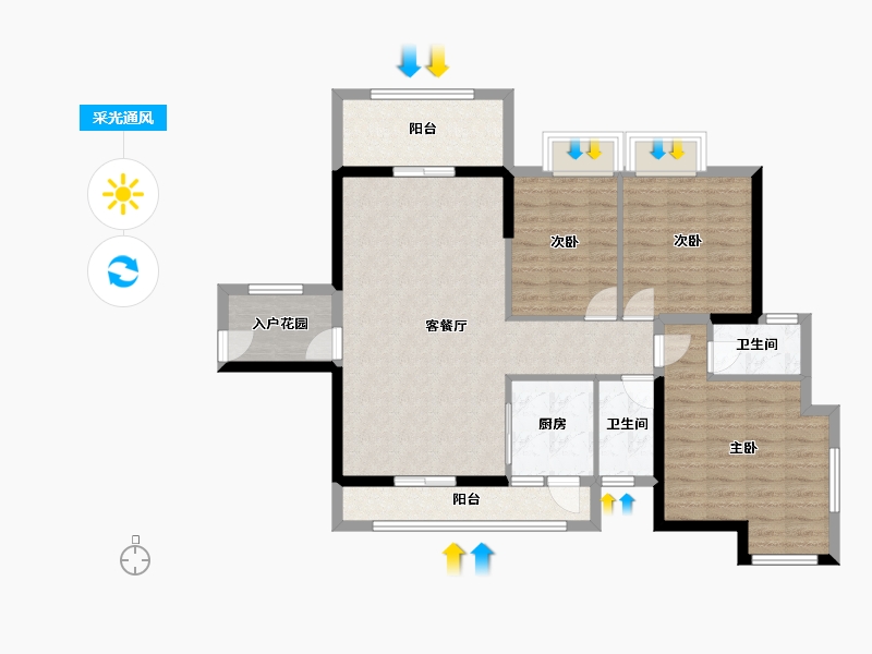 广东省-河源市-新城豪庭-99.52-户型库-采光通风