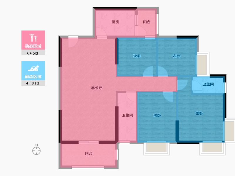 广东省-河源市-新城豪庭-101.00-户型库-动静分区