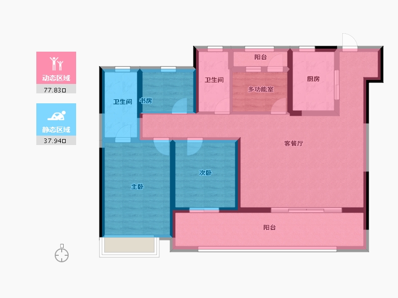 浙江省-温州市-云创上城-102.40-户型库-动静分区