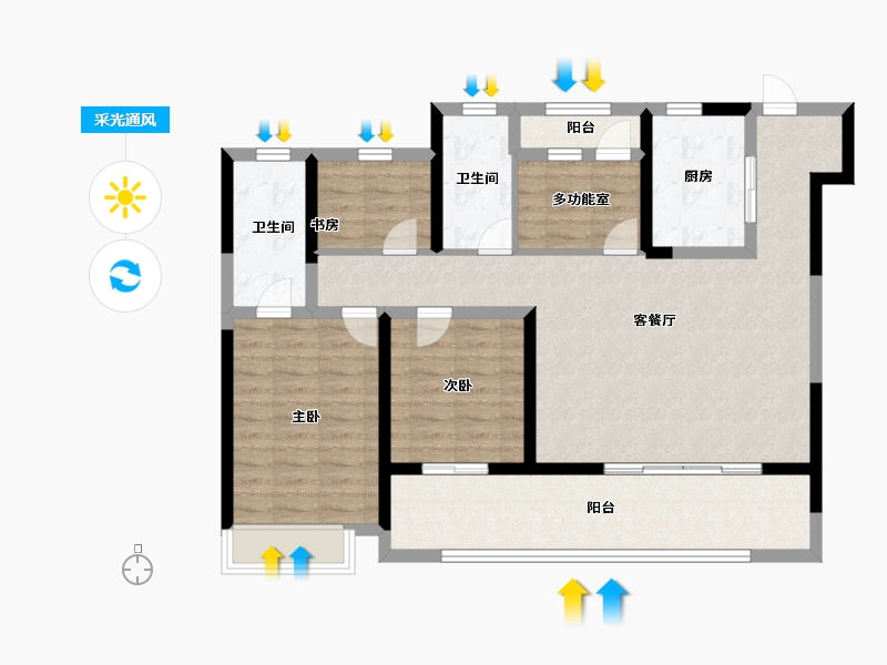 浙江省-温州市-云创上城-102.40-户型库-采光通风