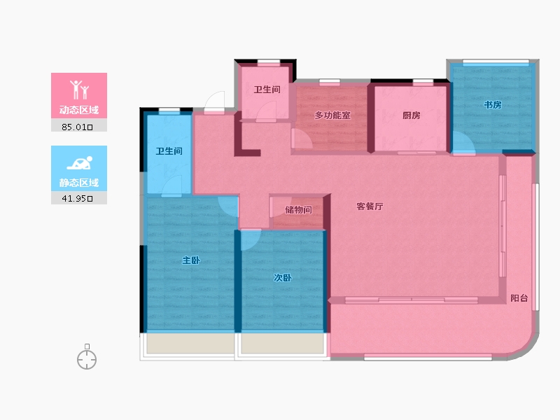 浙江省-温州市-云创上城-114.40-户型库-动静分区