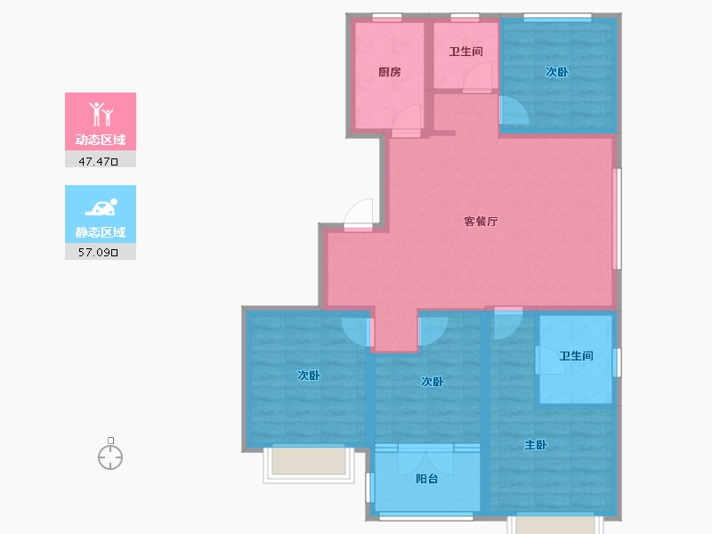 山东省-潍坊市-邦泰天璞-93.05-户型库-动静分区