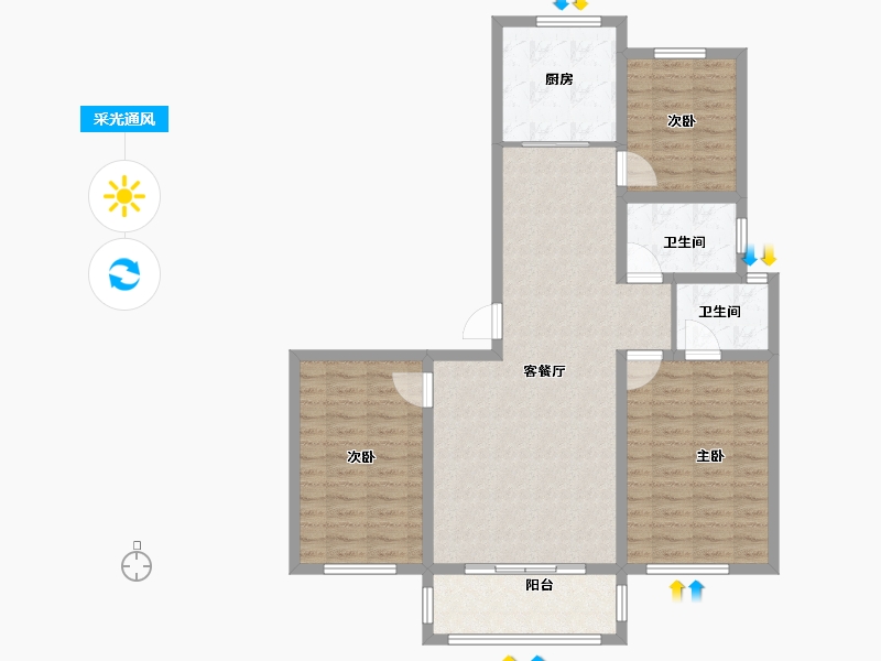 山东省-菏泽市-江南绿城-100.00-户型库-采光通风