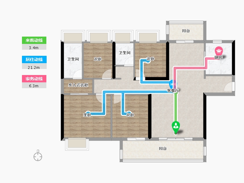 广东省-梅州市-敏捷奥园珑玥府-112.78-户型库-动静线