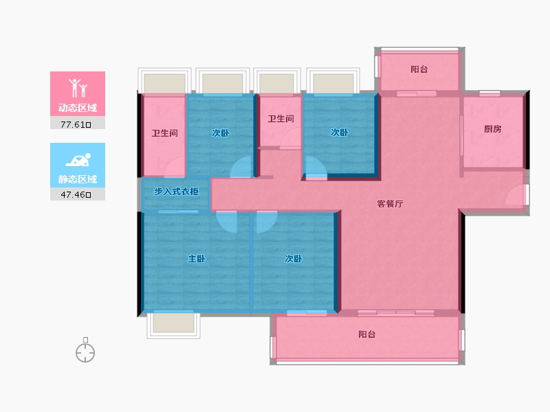 广东省-梅州市-敏捷奥园珑玥府-112.78-户型库-动静分区