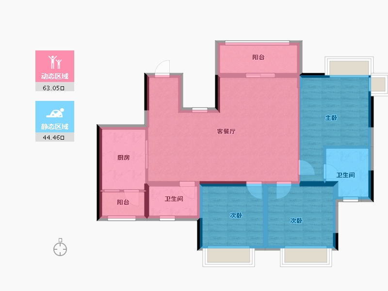 四川省-遂宁市-正泰·江湾国际-96.21-户型库-动静分区