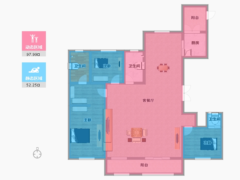 河北省-石家庄市-锐拓·长安颐园-135.14-户型库-动静分区