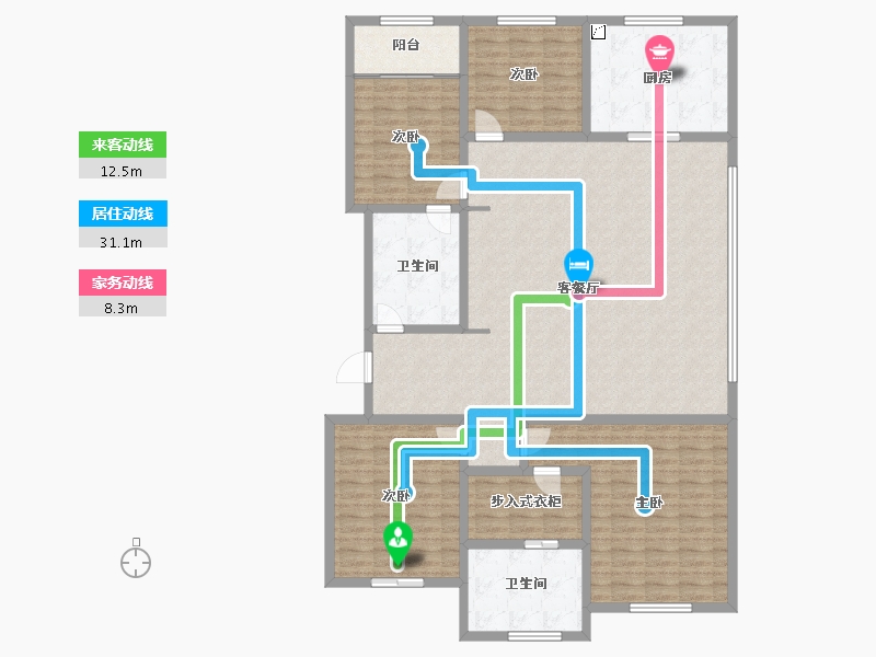 山东省-泰安市-龙湖公园里·公园里-166.39-户型库-动静线