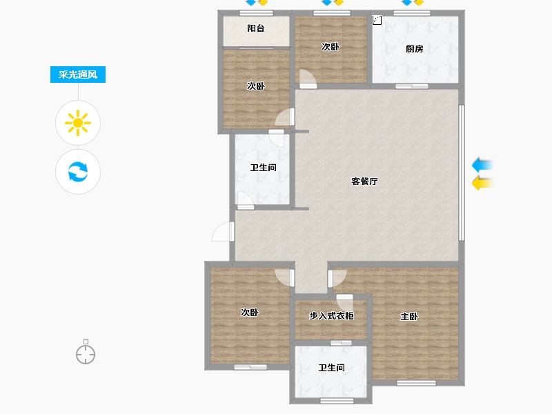 山东省-泰安市-龙湖公园里·公园里-166.39-户型库-采光通风