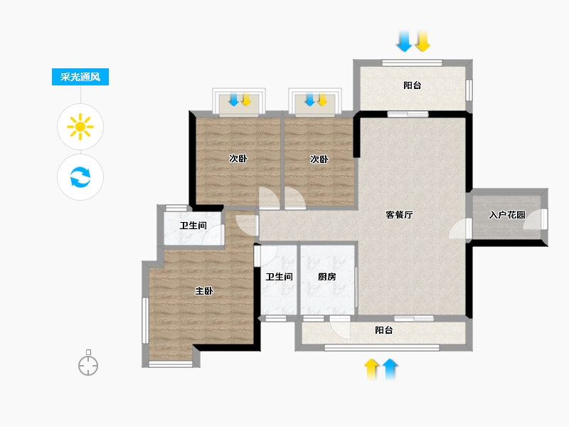 广东省-河源市-新城豪庭-98.95-户型库-采光通风