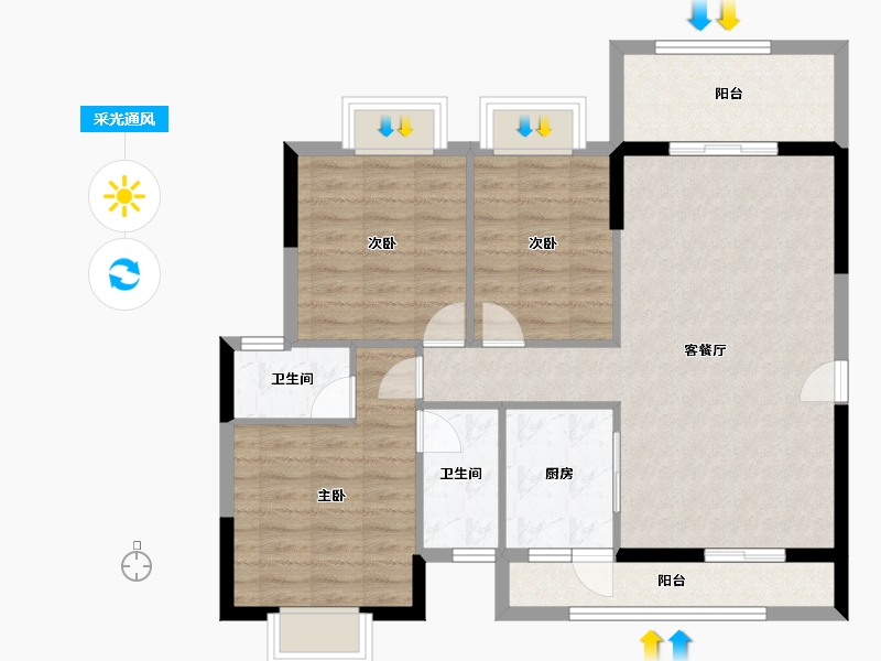 广东省-河源市-新城豪庭-92.23-户型库-采光通风