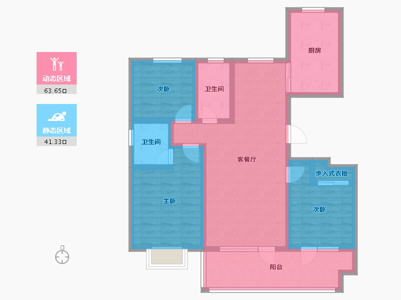 山东省-青岛市-瑞晟·上合苑-92.34-户型库-动静分区