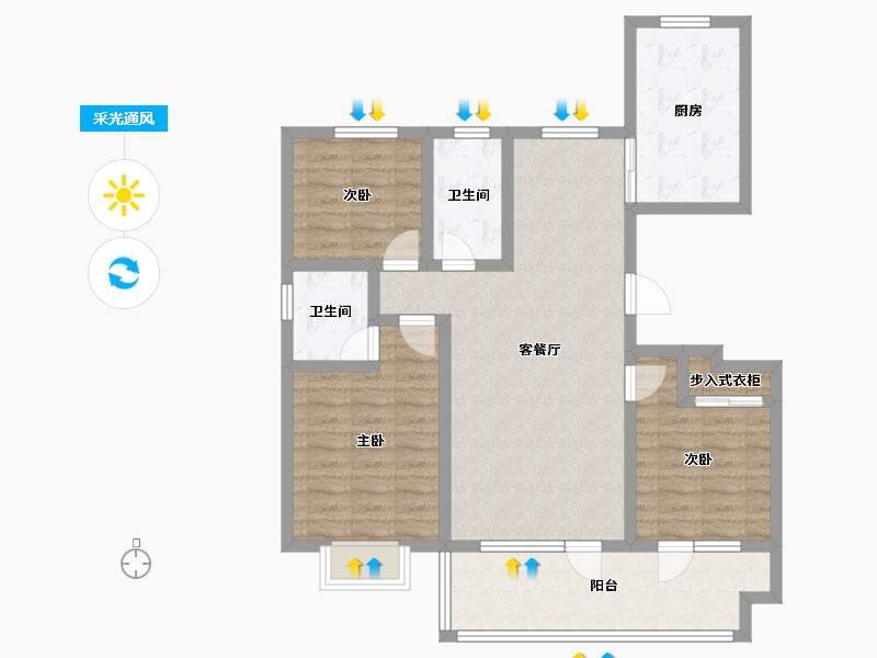 山东省-青岛市-瑞晟·上合苑-92.34-户型库-采光通风