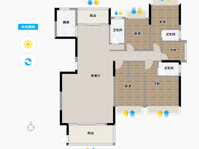 广东省-揭阳市-帝景城-176.39-户型库-采光通风