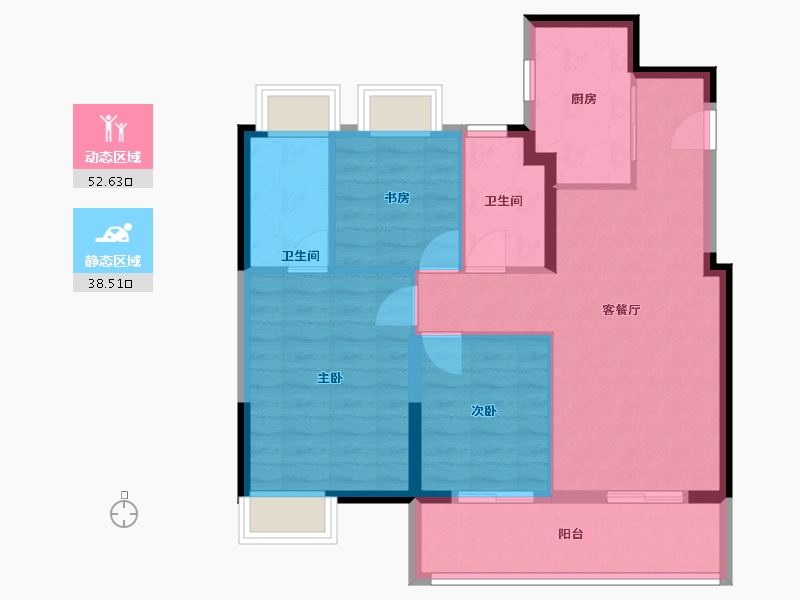 江苏省-苏州市-雅樾澜庭-82.00-户型库-动静分区