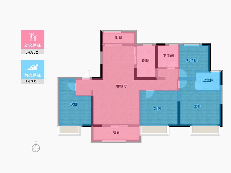 河南省-许昌市-招商公园与湖-106.40-户型库-动静分区