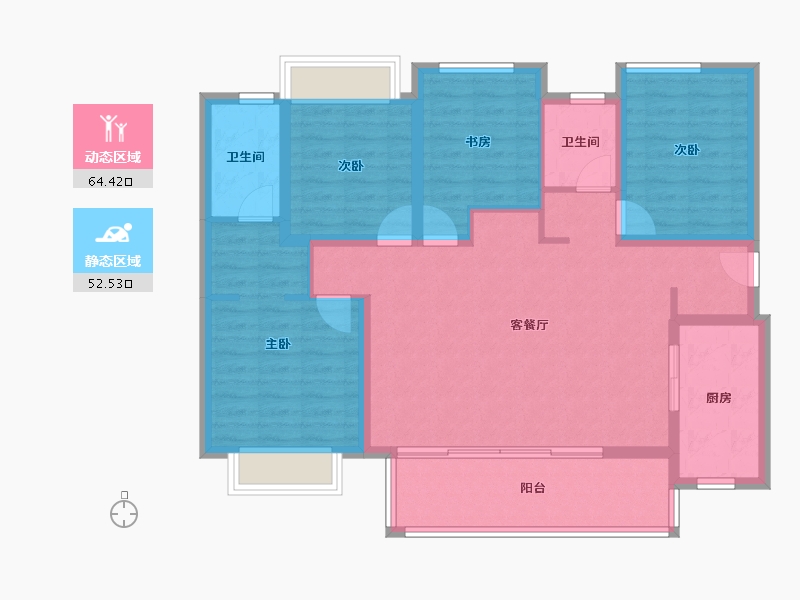 四川省-成都市-保利西汇智慧云城-104.81-户型库-动静分区