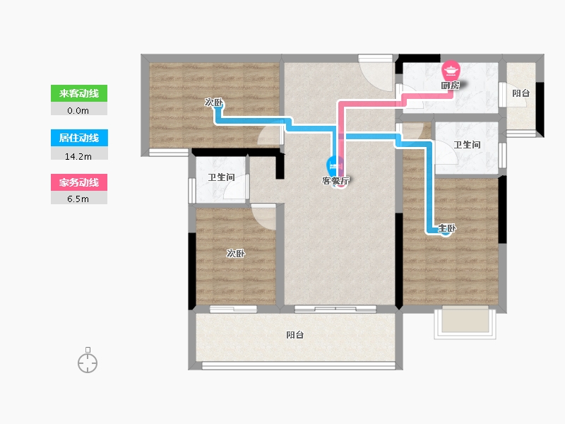 四川省-眉山市-高瑞熙悦府-87.81-户型库-动静线