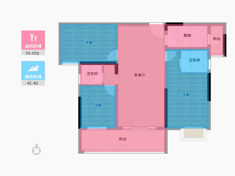 四川省-眉山市-高瑞熙悦府-87.81-户型库-动静分区