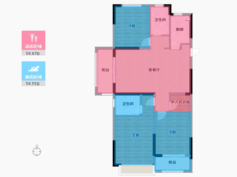 安徽省-合肥市-百大东兴家园-101.00-户型库-动静分区