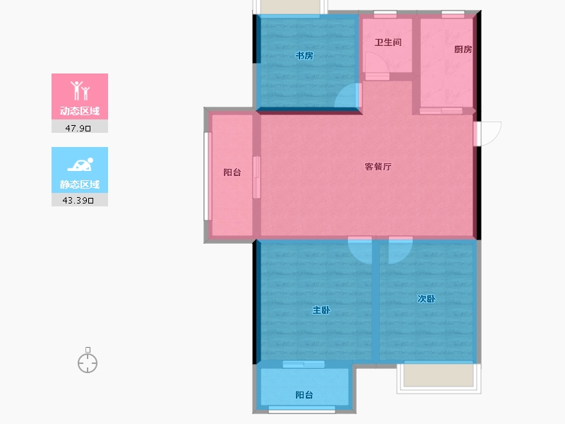 安徽省-宣城市-金銮御林河畔-80.96-户型库-动静分区