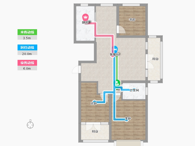 山东省-潍坊市-邦泰天璞-89.05-户型库-动静线