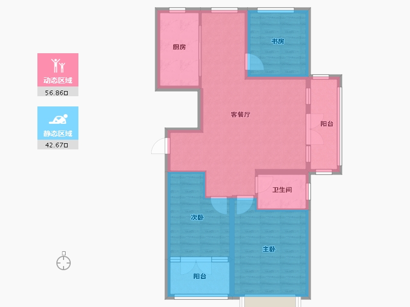 山东省-潍坊市-邦泰天璞-89.05-户型库-动静分区