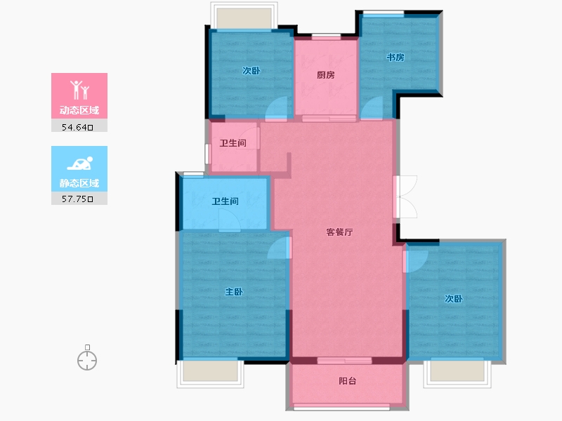 江苏省-苏州市-金科旭辉悦章-101.22-户型库-动静分区