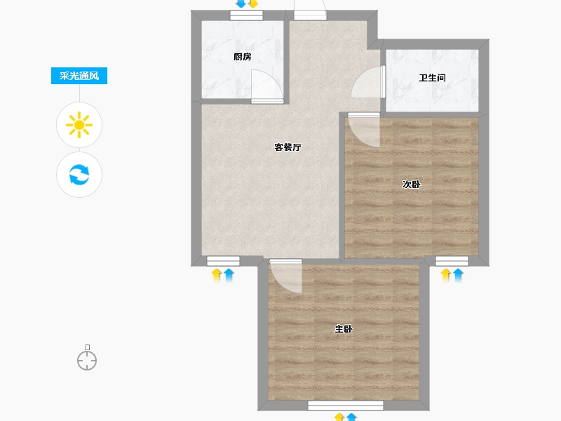 山东省-青岛市-海岸馨园-55.00-户型库-采光通风