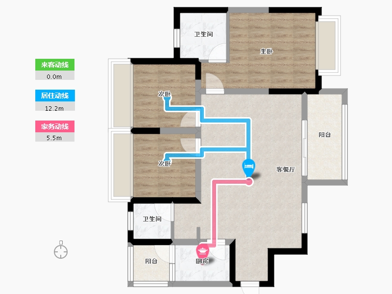 四川省-遂宁市-山屿湖·名门-80.45-户型库-动静线