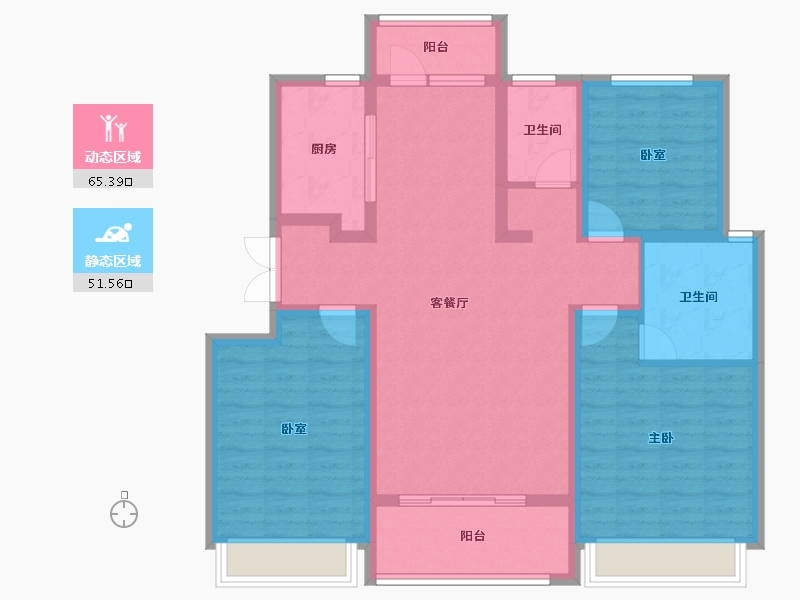 山东省-泰安市-开元盛世望岳园-104.25-户型库-动静分区