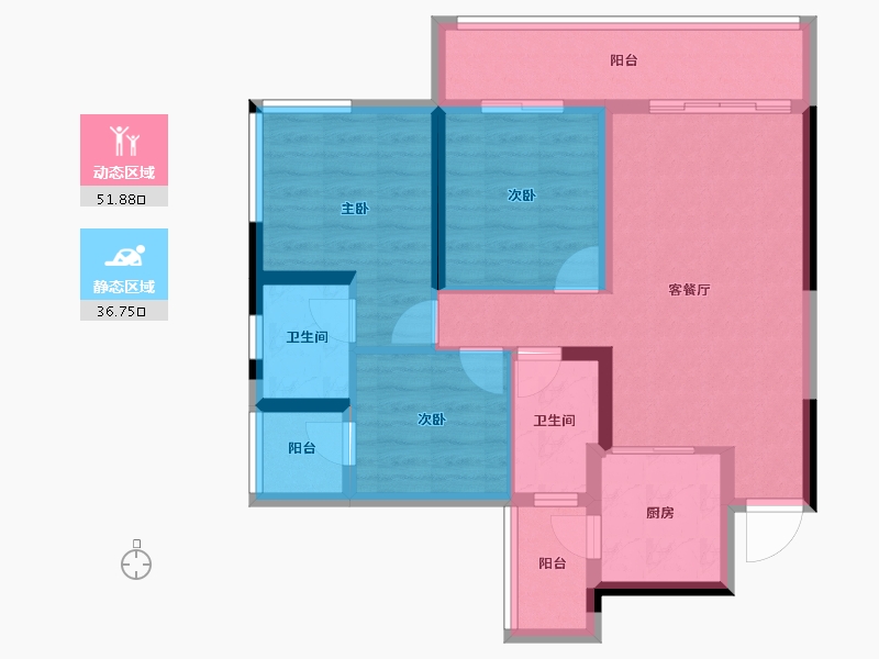 四川省-眉山市-高瑞熙悦府-78.26-户型库-动静分区