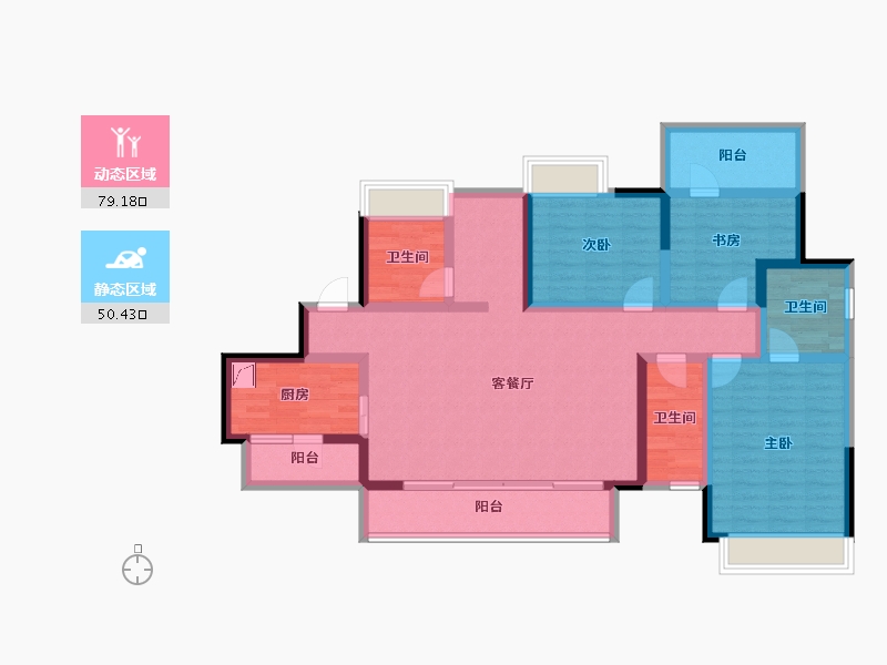 四川省-成都市-华侨城融创春风十里-113.74-户型库-动静分区