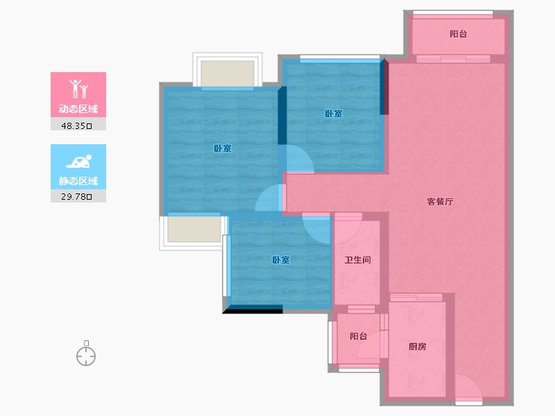 四川省-雅安市-领地蘭台府3期-68.84-户型库-动静分区