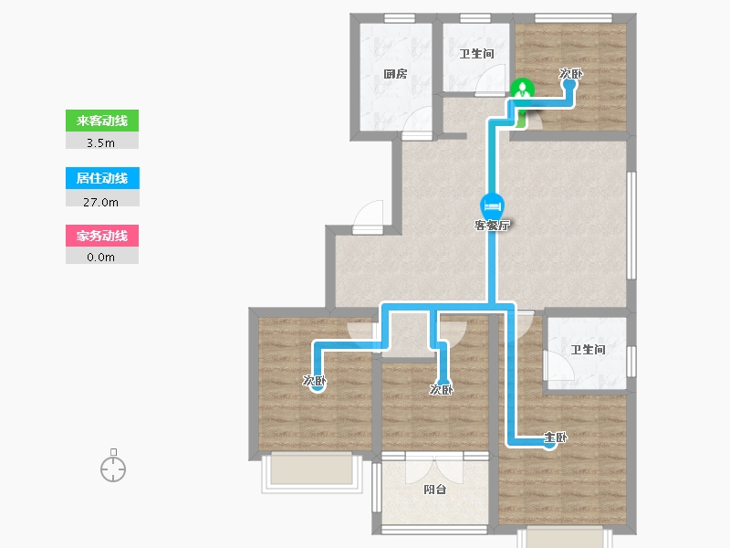 山东省-潍坊市-邦泰天璞-90.09-户型库-动静线