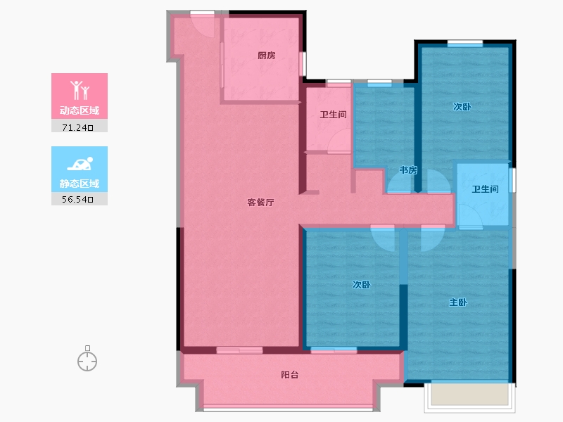 河南省-许昌市-金科鹿鸣帝景-114.39-户型库-动静分区