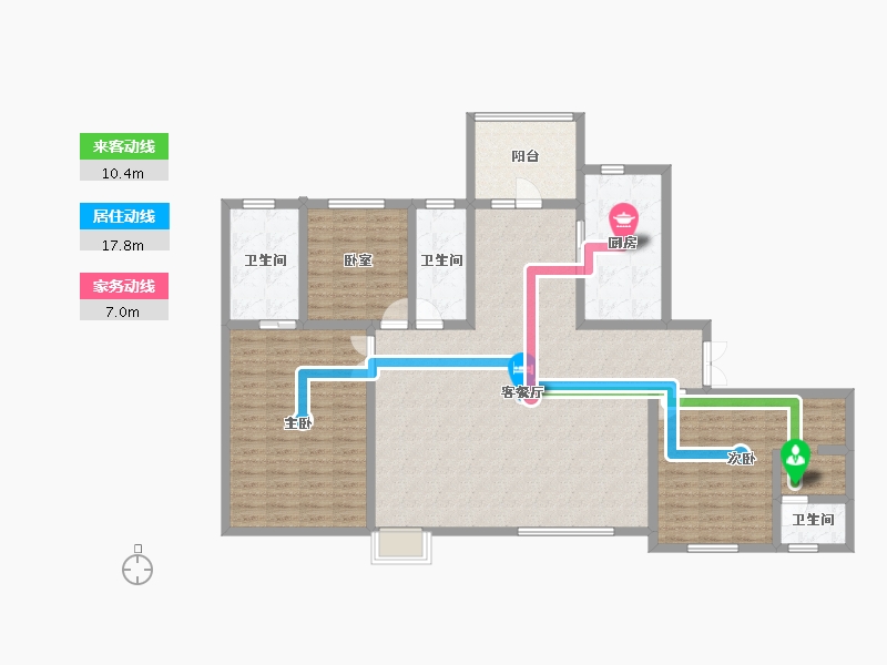 河北省-石家庄市-世界壹號-145.60-户型库-动静线