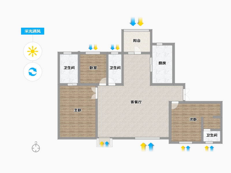 河北省-石家庄市-世界壹號-145.60-户型库-采光通风