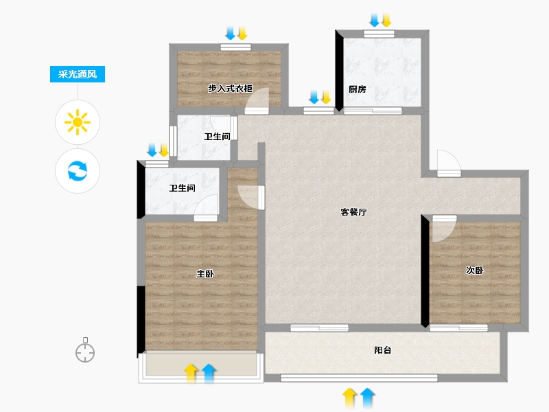 江苏省-常州市-中海桂语江南-102.15-户型库-采光通风