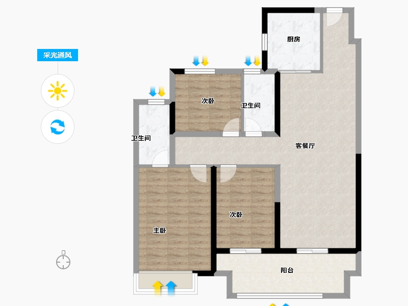 河南省-许昌市-金科鹿鸣帝景-100.00-户型库-采光通风