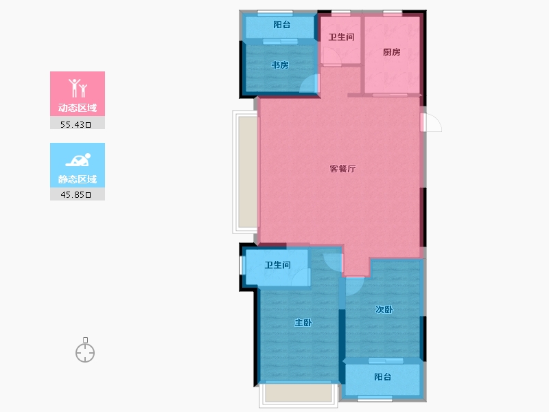 浙江省-温州市-新城旭辉未来海岸-91.20-户型库-动静分区