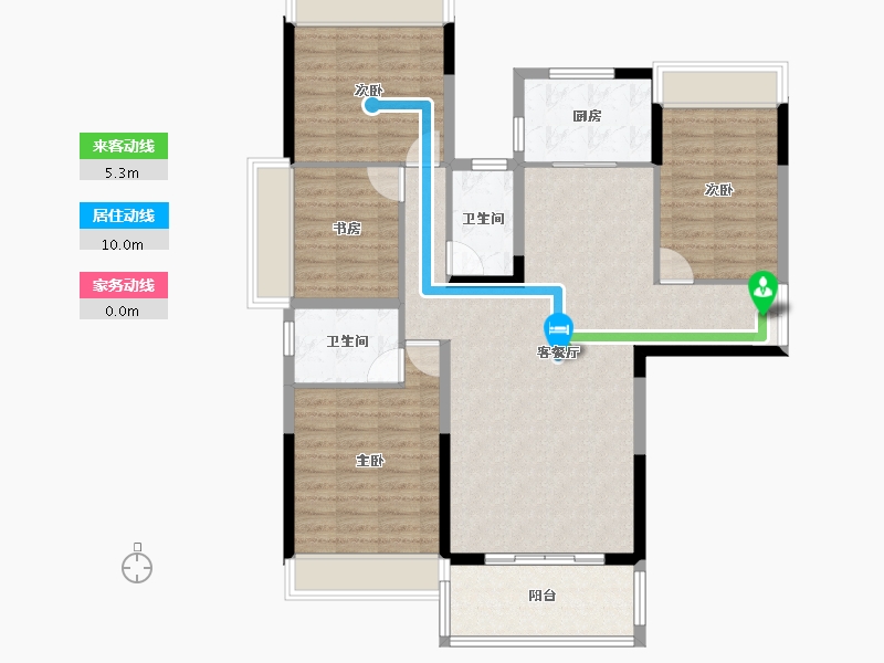 湖南省-郴州市-新东方锦绣庄园-107.82-户型库-动静线