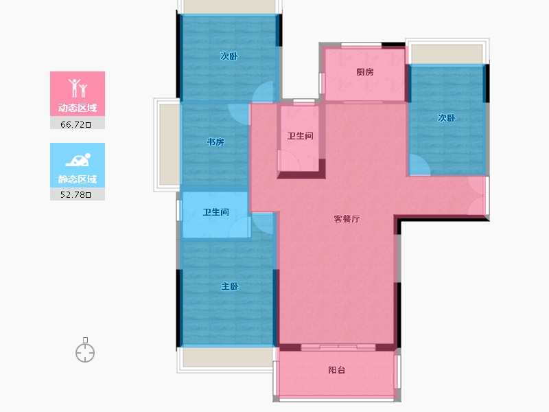 湖南省-郴州市-新东方锦绣庄园-107.82-户型库-动静分区