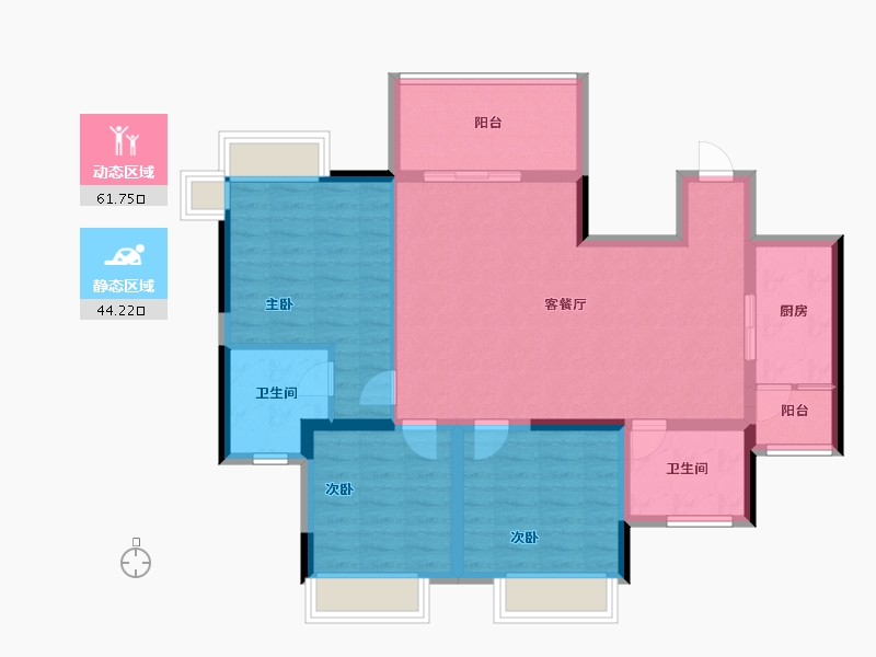 四川省-遂宁市-正泰·江湾国际-94.90-户型库-动静分区