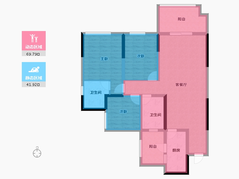 四川省-资阳市-云端金域蓝湾-98.81-户型库-动静分区