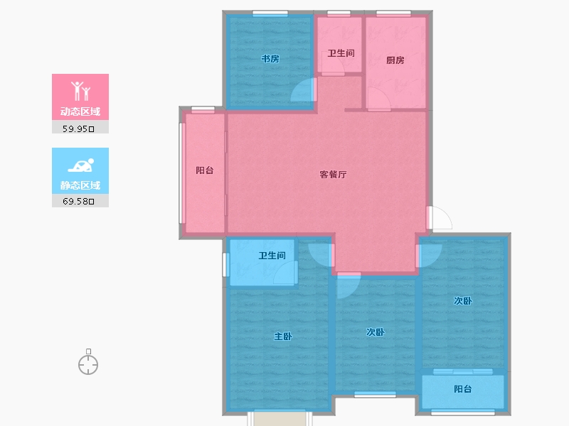 山东省-菏泽市-江南绿城-116.80-户型库-动静分区